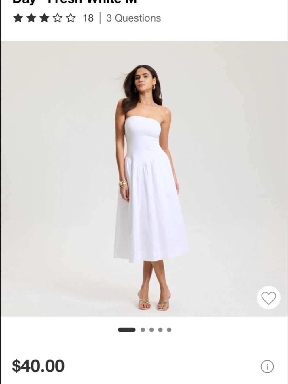 a new day White Strapless Midi Sundress